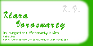 klara vorosmarty business card